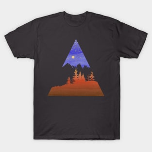 Dramatic mountain and forest scene - Starry Sky T-Shirt